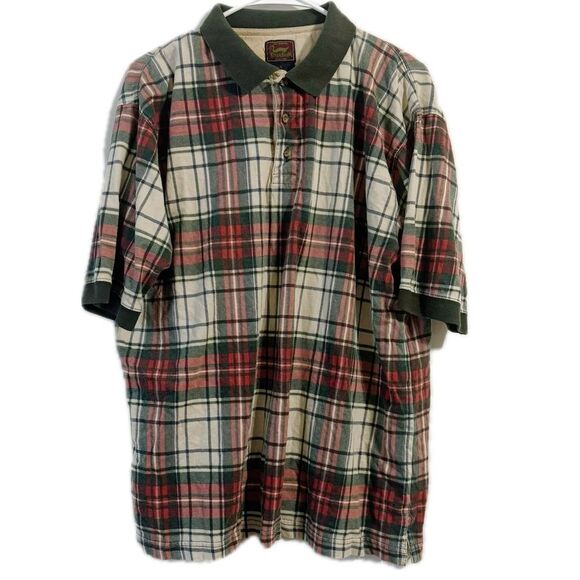 Reebok Red and Green Casual Button Down Shirt - Picture 1 of 4